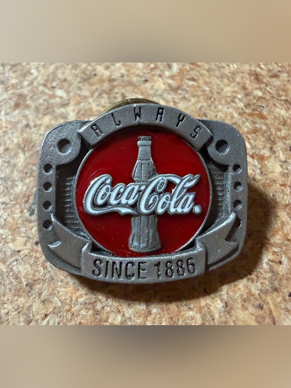 Vintage Always Coca Cola Since 1886 Red Enamel Lapel Hat Pin